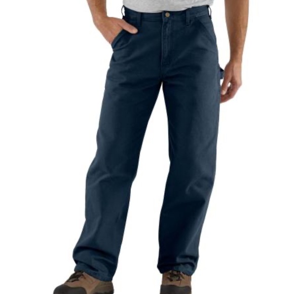 Carhartt duck loose fit utility pants BN11 size 35/34 navy blue - Picture 1 of 12